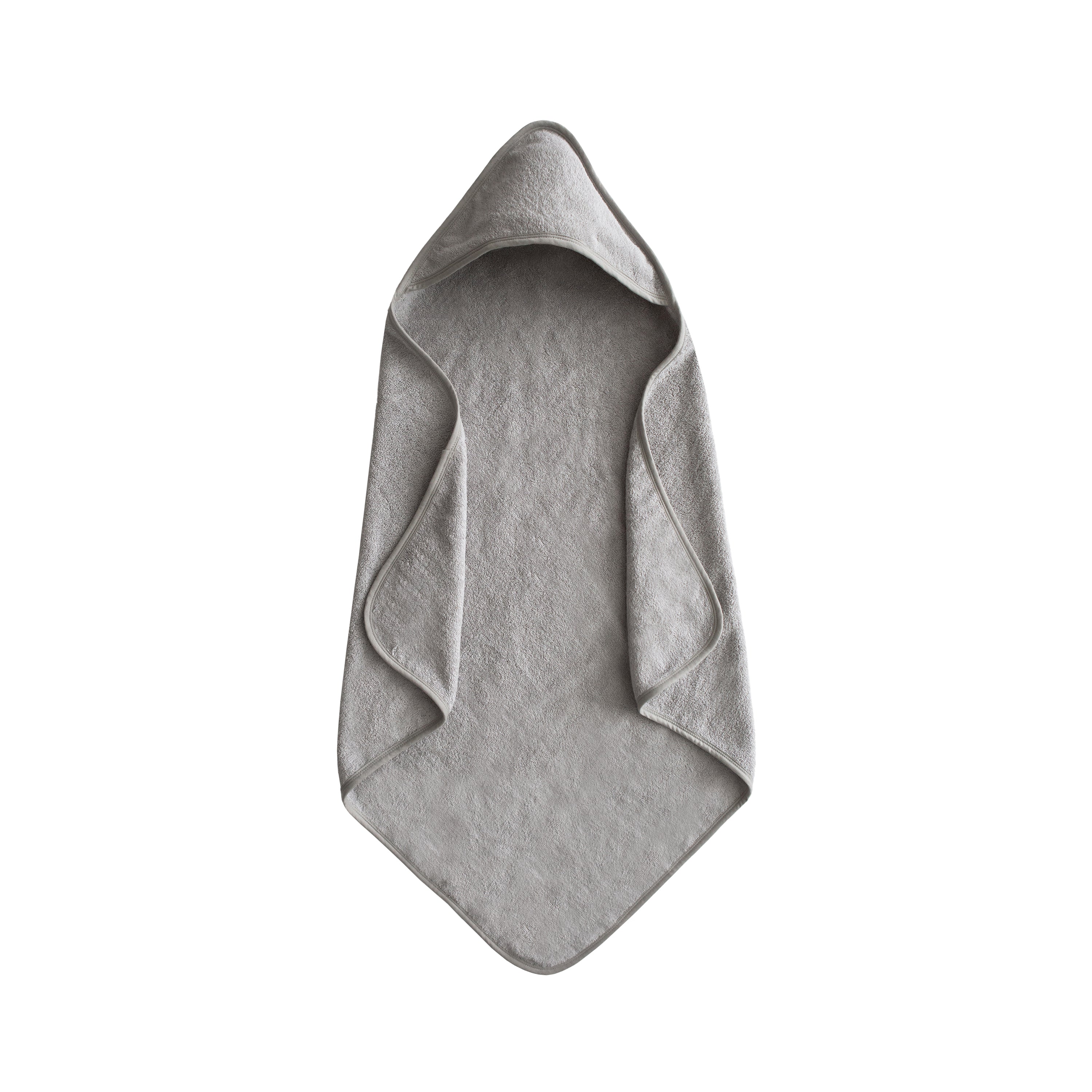Mushie Organic Cotton Baby Hooded Towel Gray | Playroom Avenue