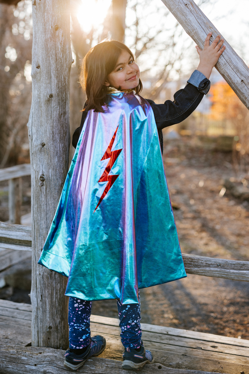 Great Pretenders Reversible Blue Lightning Holographic Cape