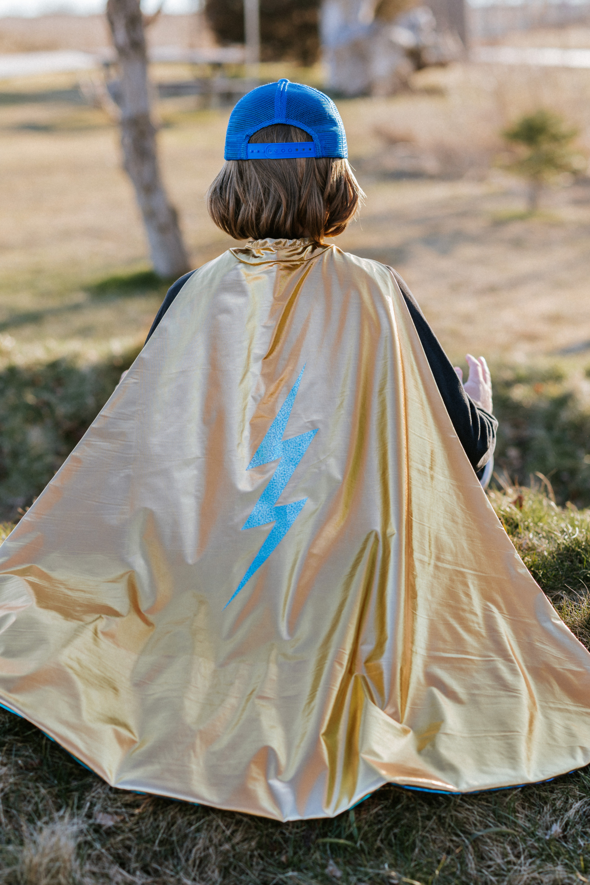 Great Pretenders Reversible Blue Lightning Holographic Cape