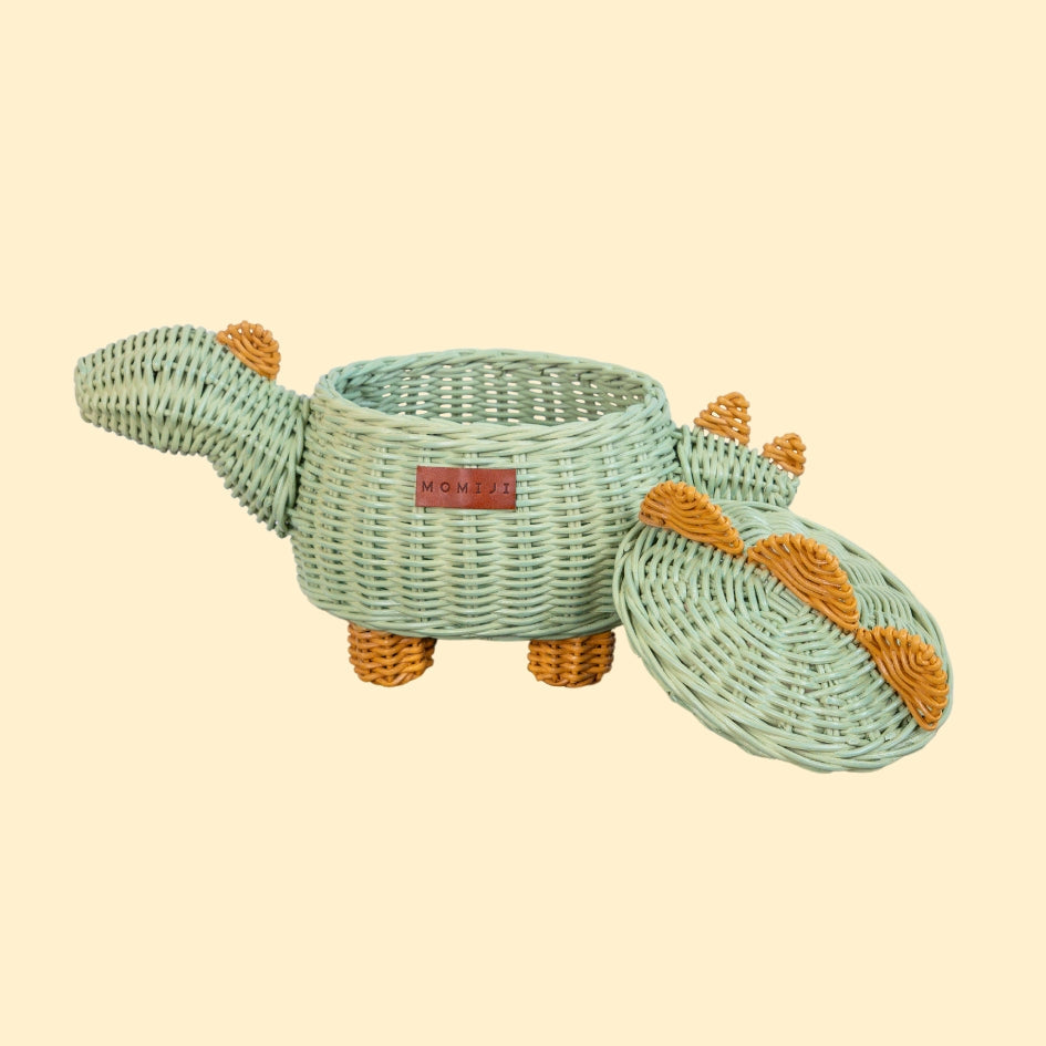 Momiji Dinosaur Basket Small - Mint Green | Playroom Avenue