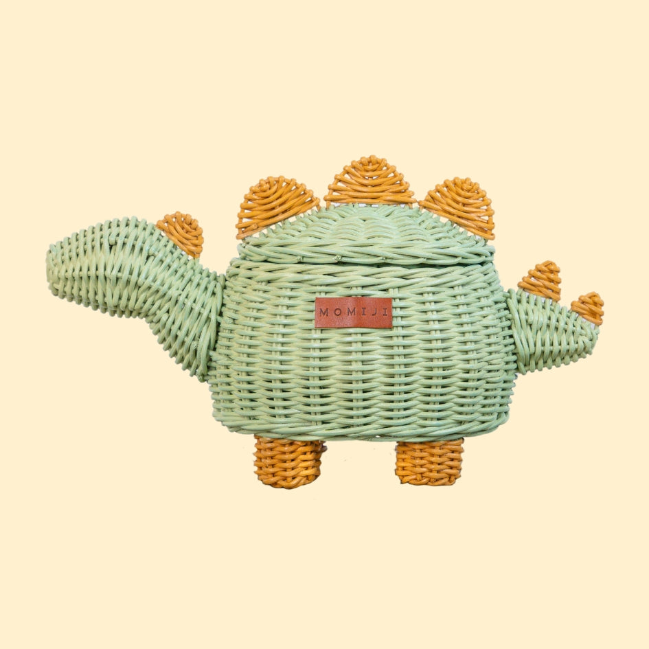 Momiji Dinosaur Basket Small - Mint Green | Playroom Avenue
