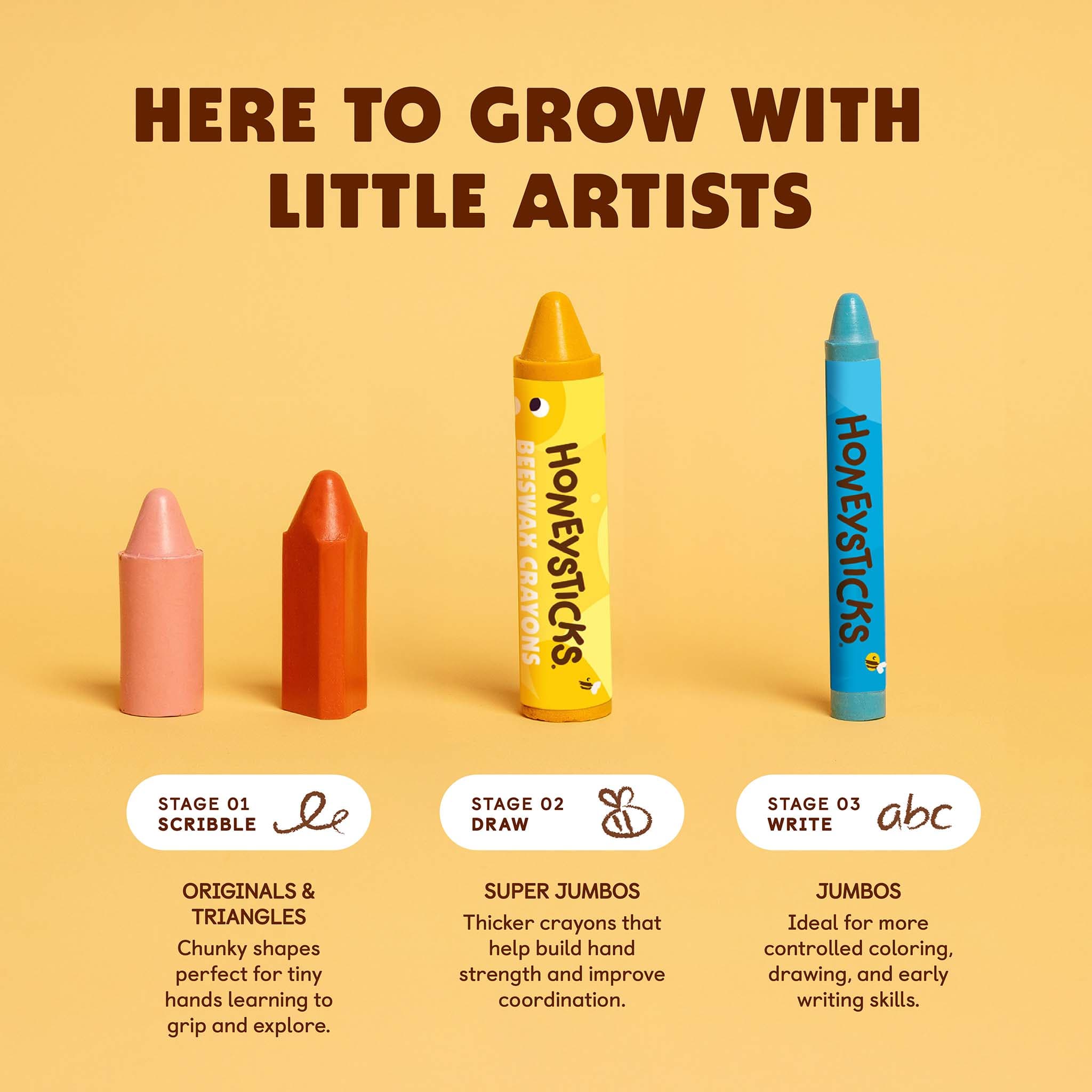 Honeysticks Beeswax Crayons Super Jumbos 7pk | Playroom Avenue
