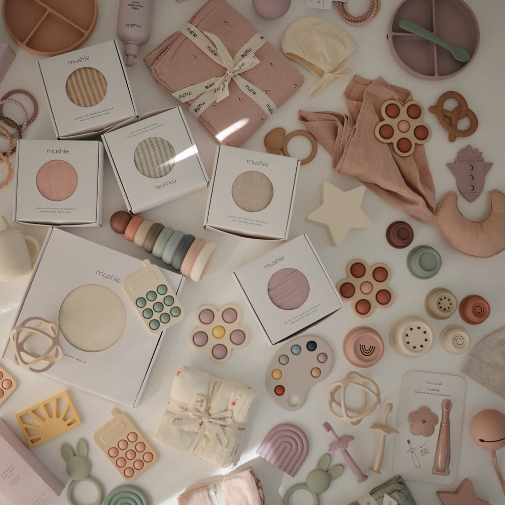 Mushie Organic Cotton Muslin Burp Cloth 2-Pack | Playroom Avenue