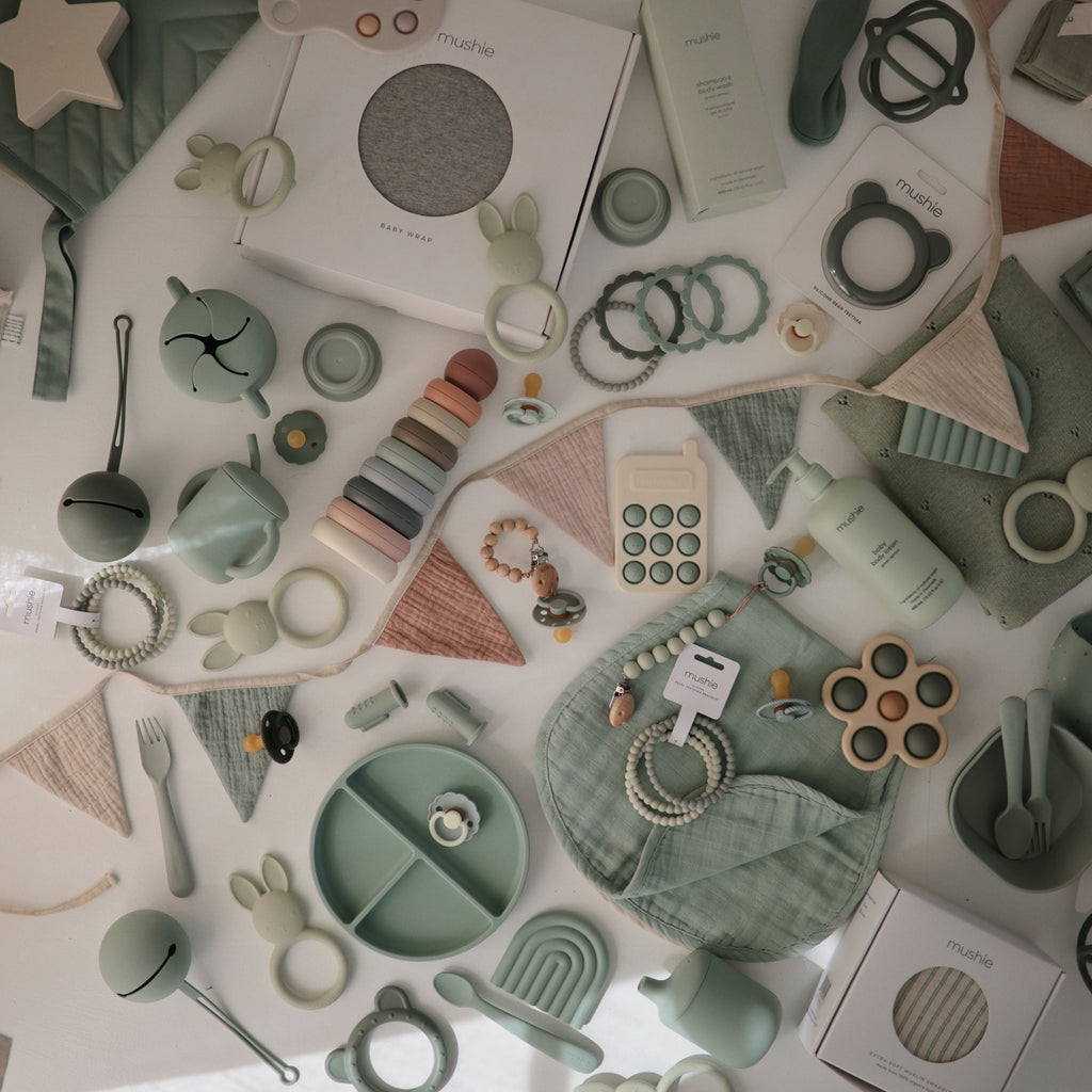 Mushie Organic Cotton Muslin Burp Cloth 2-Pack | Playroom Avenue