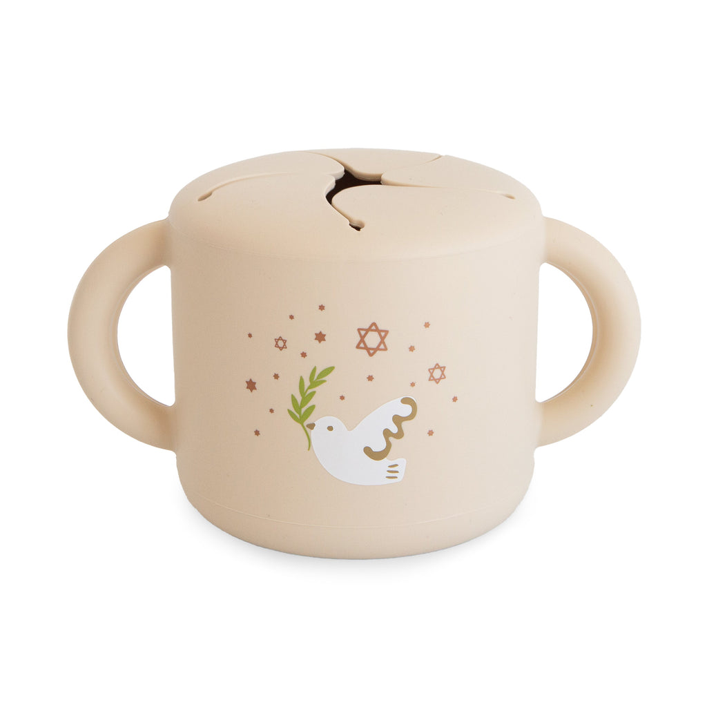 Mushie Snack Cup Hanukkah Doves | Playroom Avenue