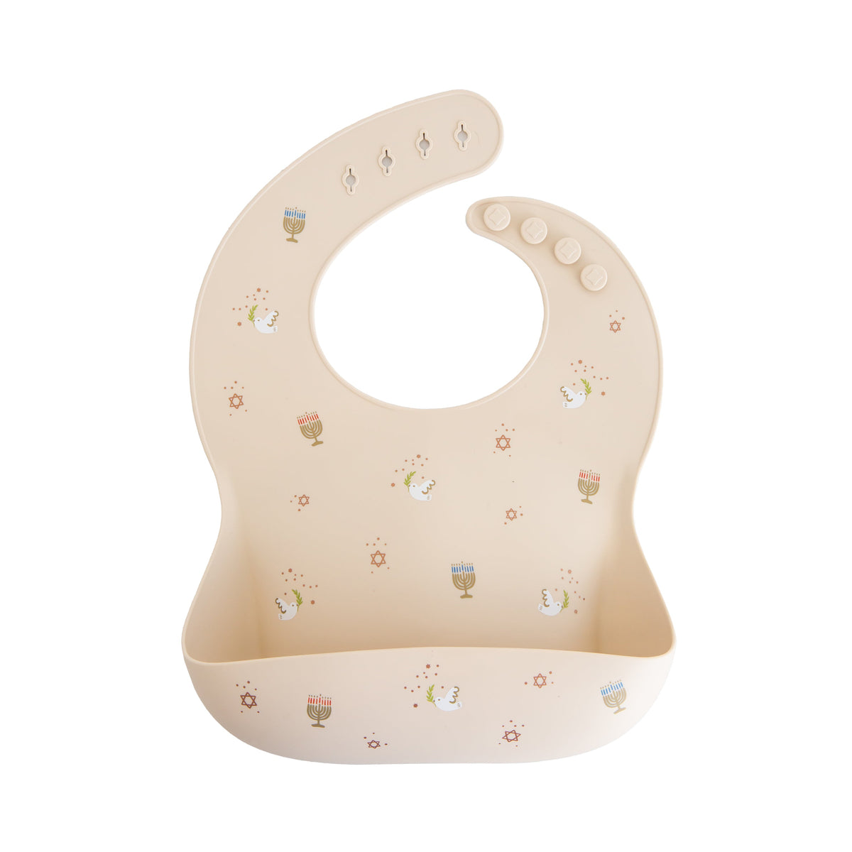 Mushie Silicone Baby Bib Hanukkah Doves | Playroom Avenue