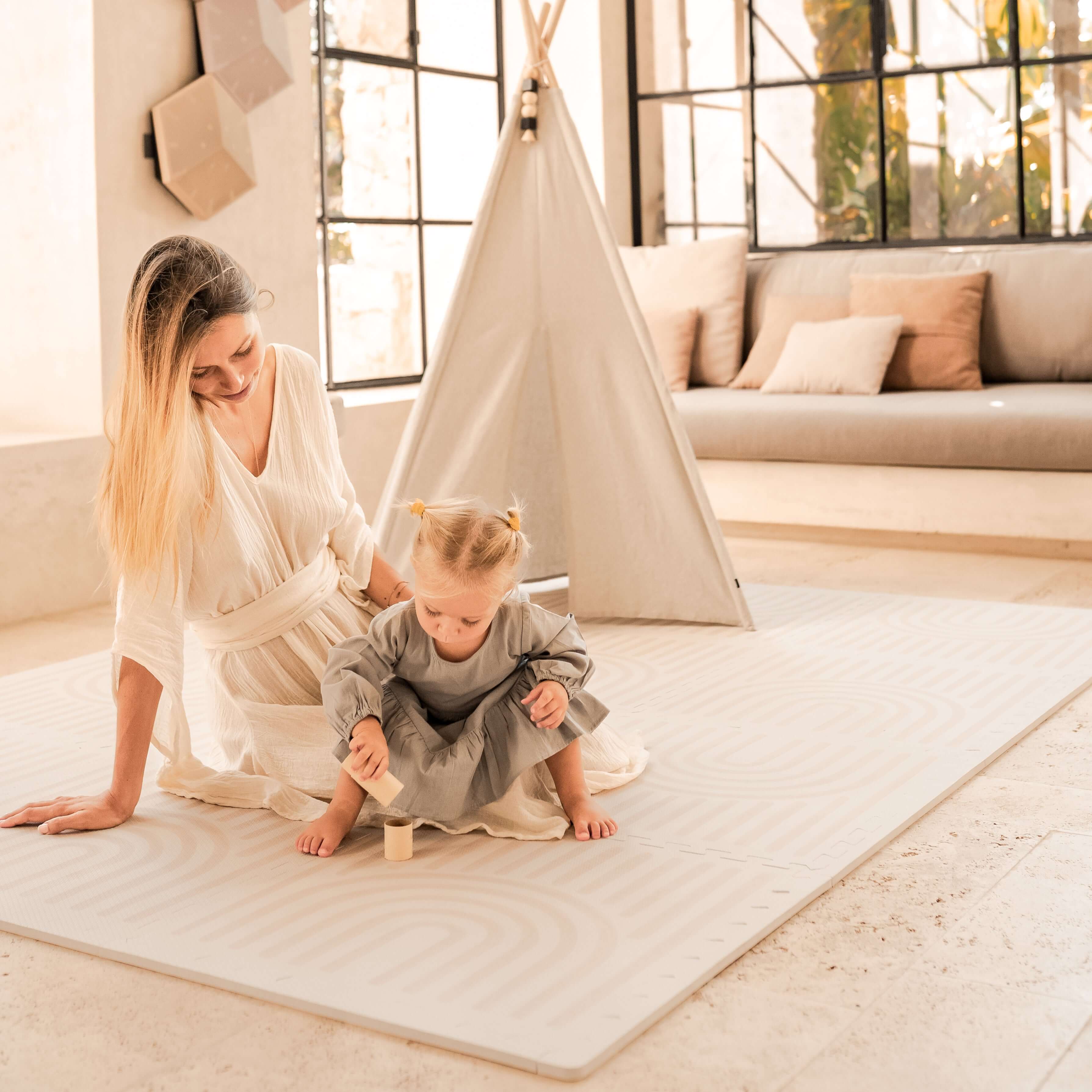 Toddlekind Haven Playmat | Linear - Linen | Playroom Avenue