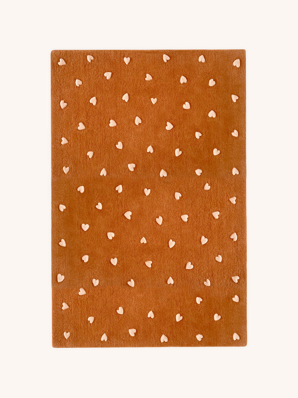 Maison Deux Rug HEARTS Brown / Pink Print 3.9 x 5.9ft | Playroom Avenue