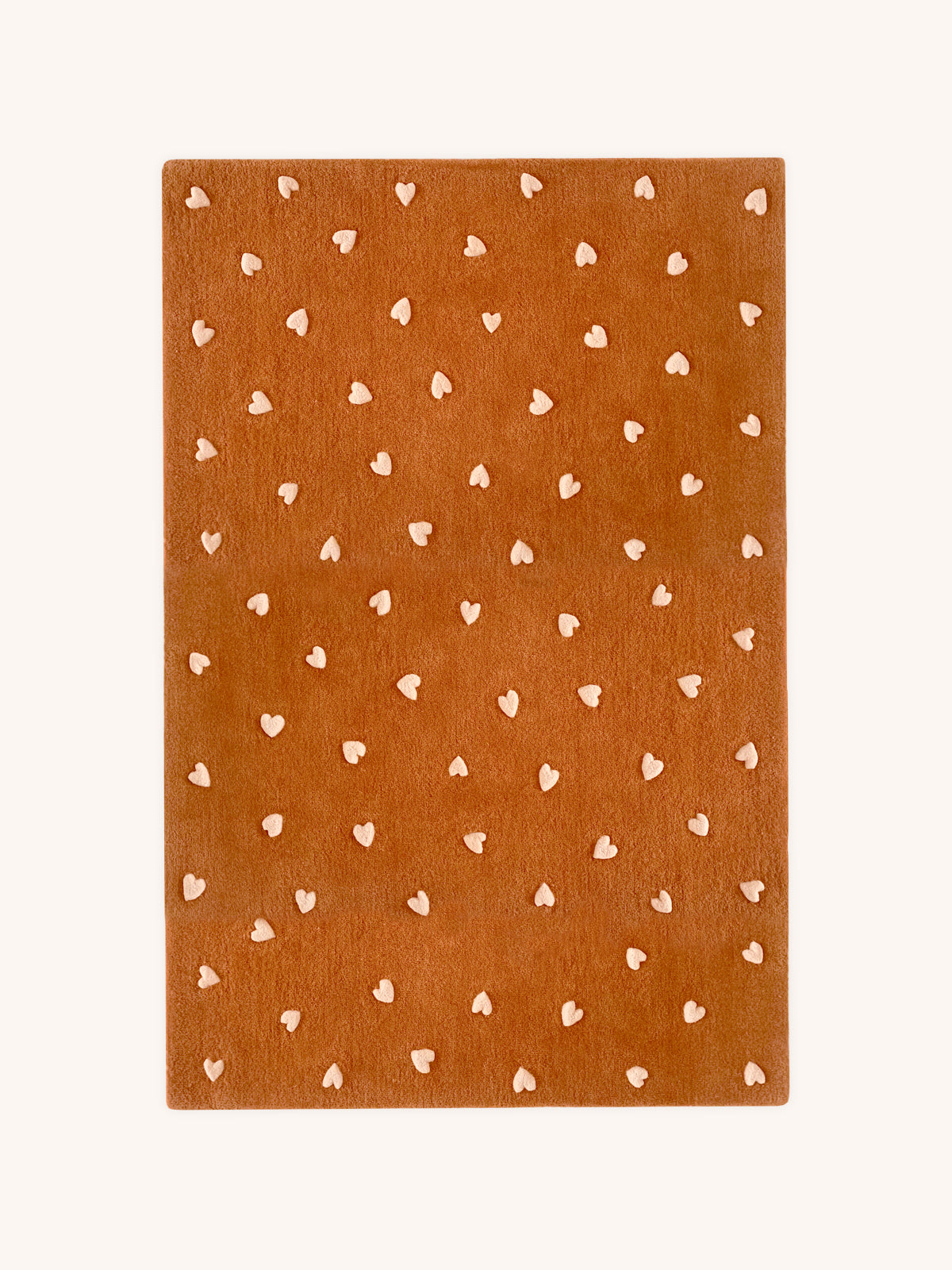 Maison Deux Rug HEARTS Brown / Pink Print 3.9 x 5.9ft | Playroom Avenue