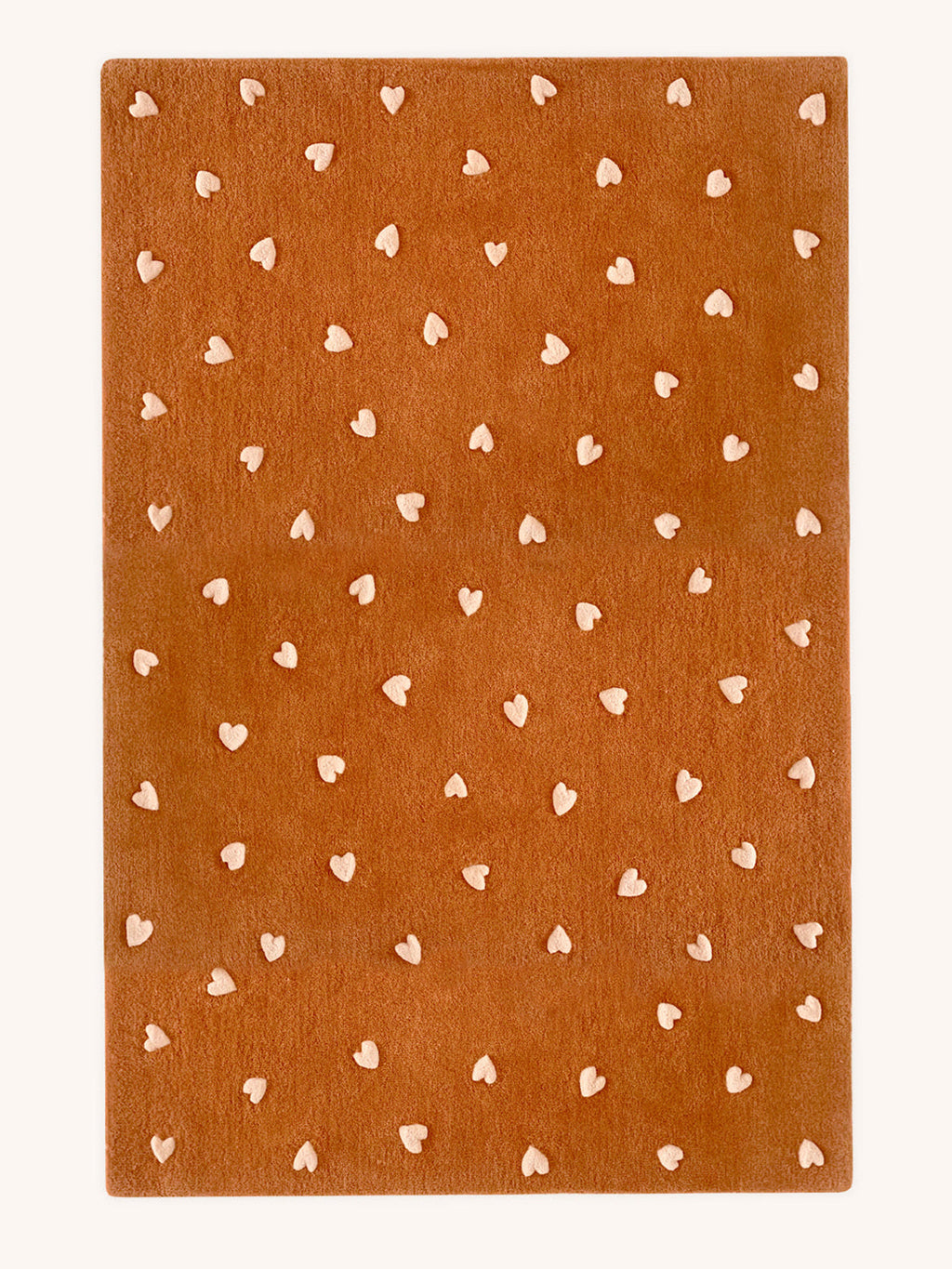 Maison Deux Rug HEARTS Brown / Pink Print 6.5 x 9.8ft | Playroom Avenue