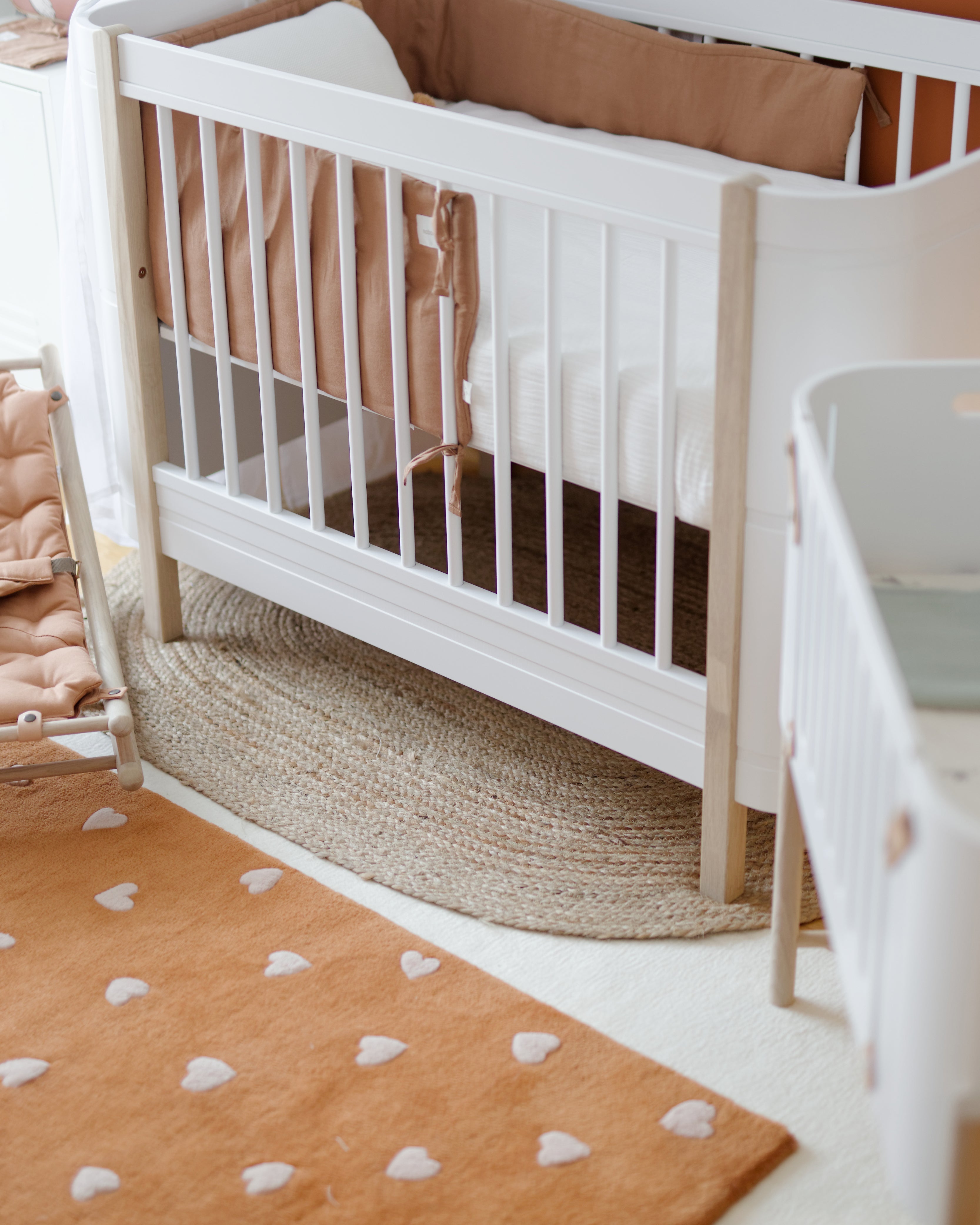 Maison Deux Rug HEARTS Brown / Pink Print 3.9 x 5.9ft | Playroom Avenue