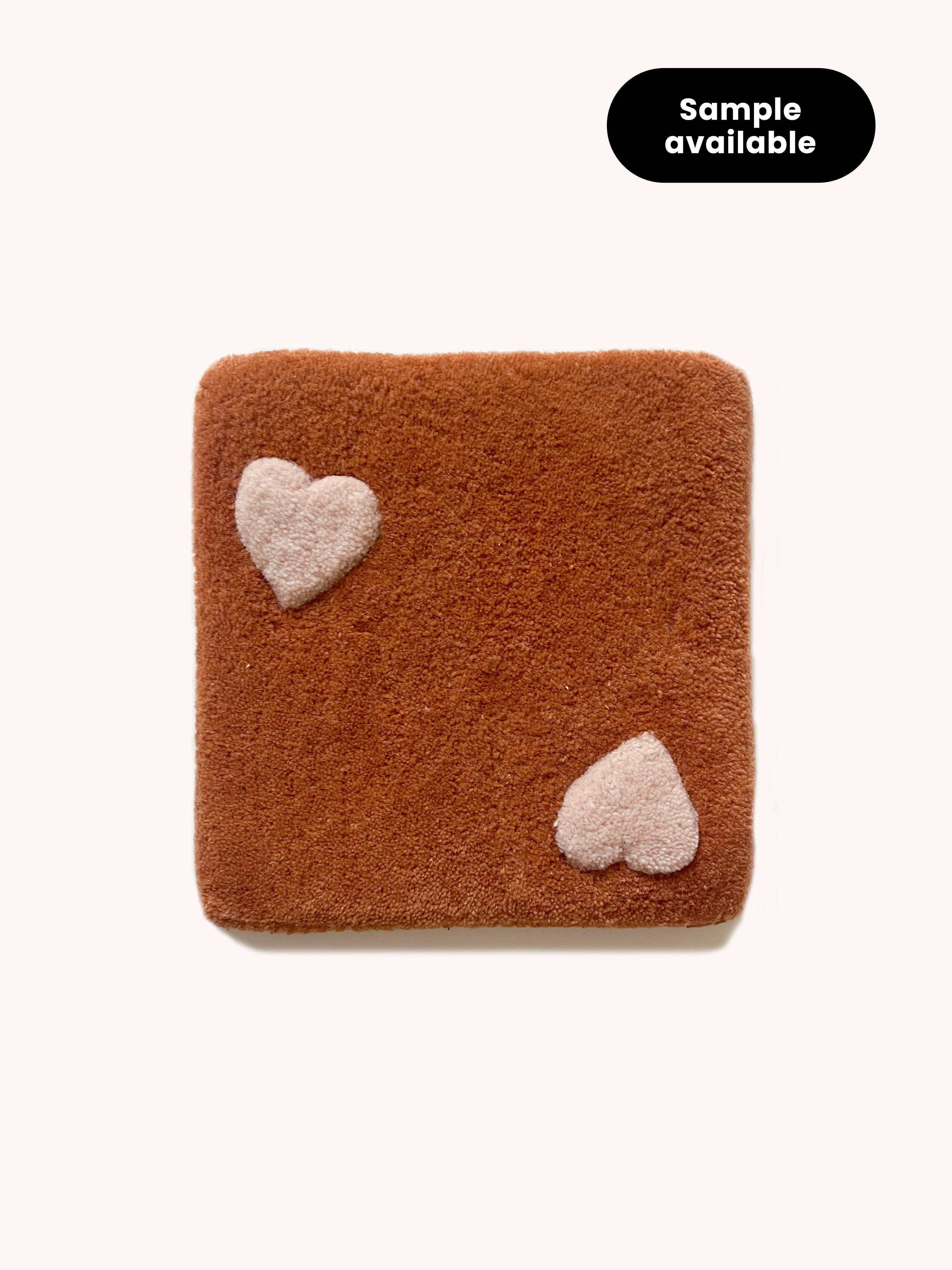 Maison Deux Rug HEARTS Brown / Pink Print 5.5 x 7.9ft | Playroom Avenue