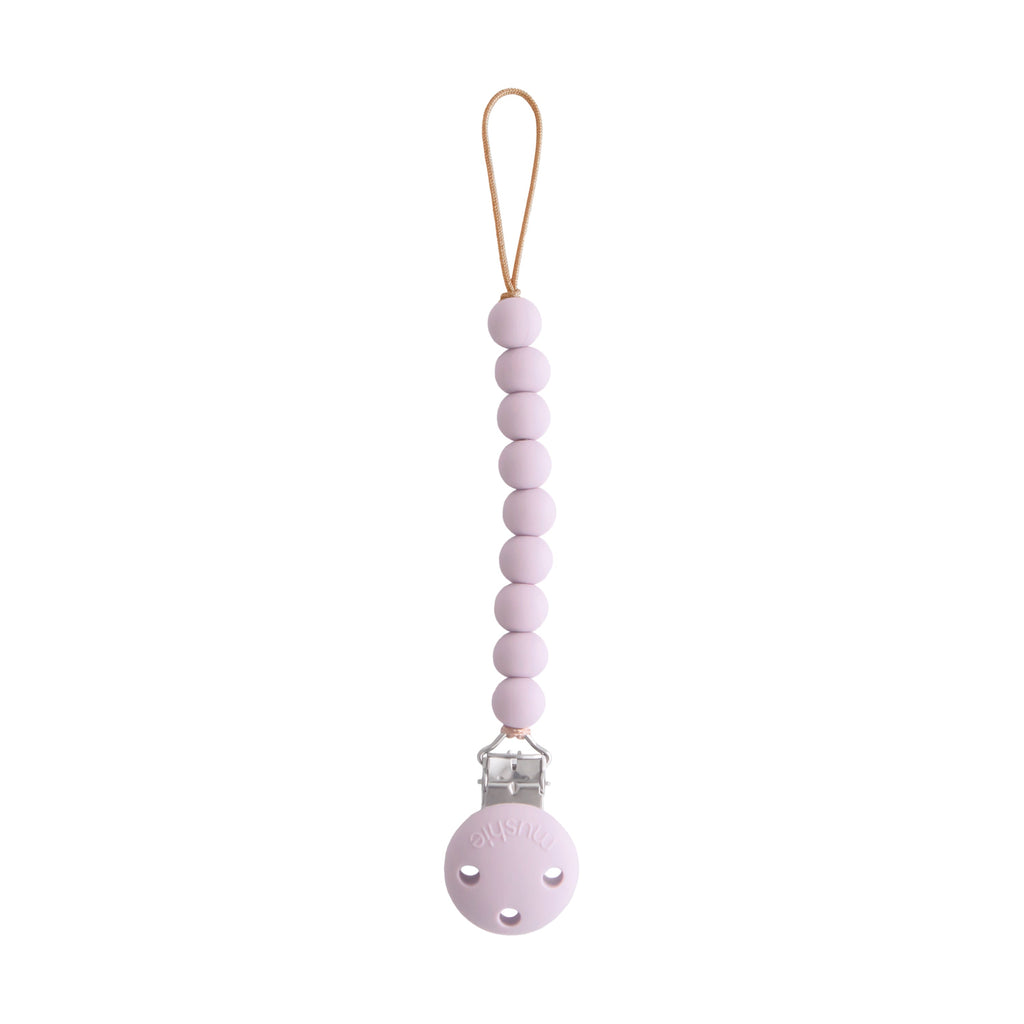 Mushie Silicone Pacifier Clip | Hera Soft Lilac | Playroom Avenue