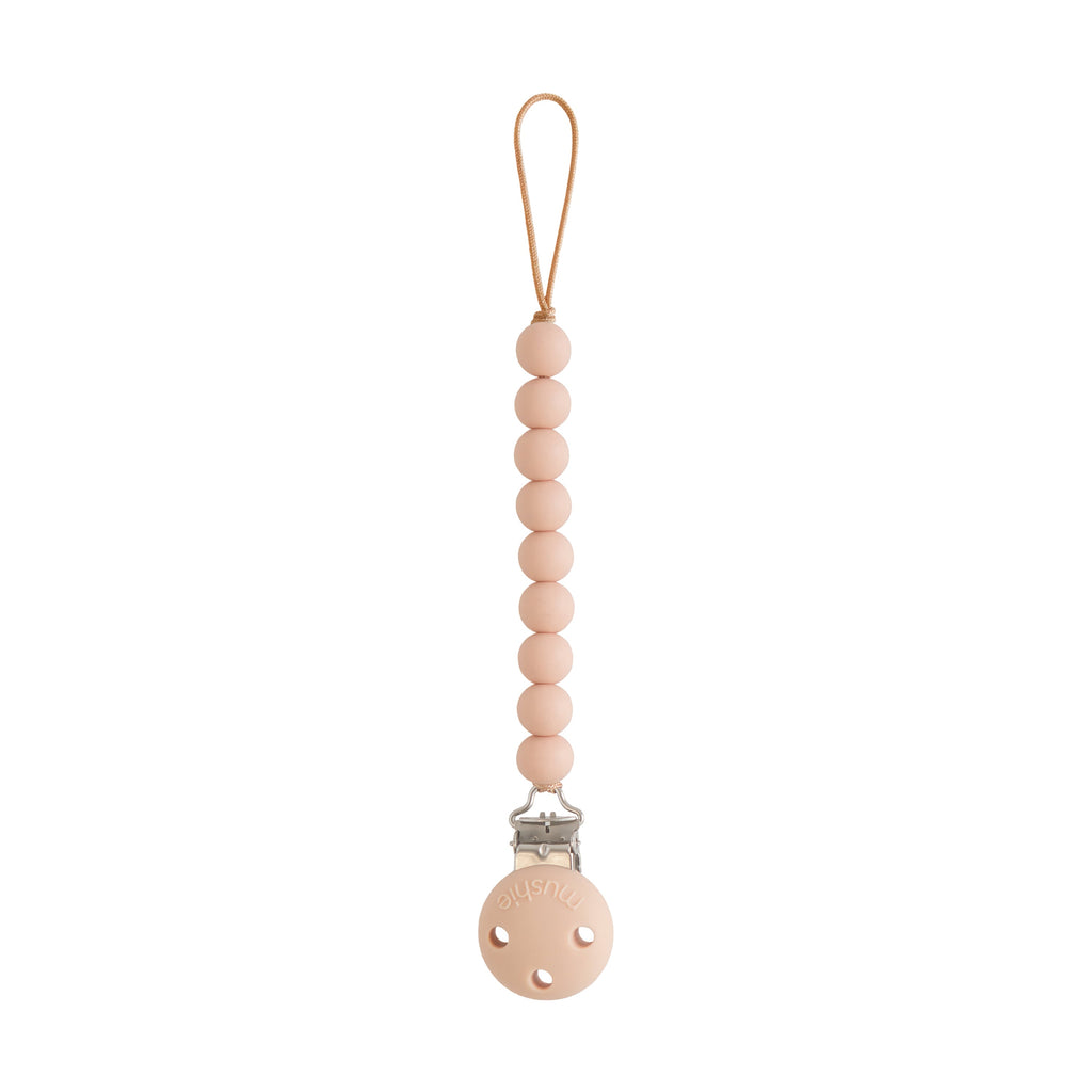 Mushie Silicone Pacifier Clip | Hera Blush | Playroom Avenue