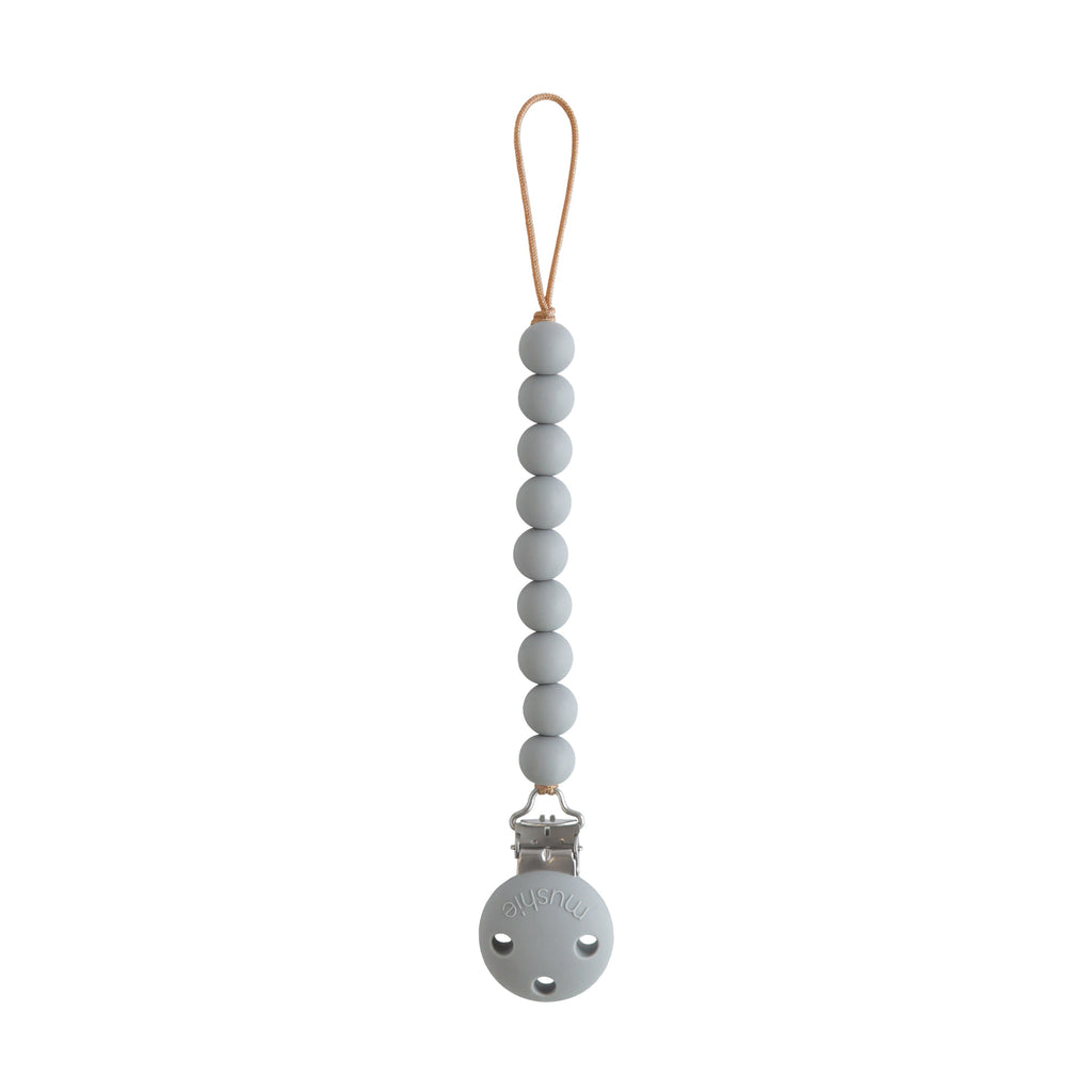 Mushie Silicone Pacifier Clip | Hera Stone | Playroom Avenue