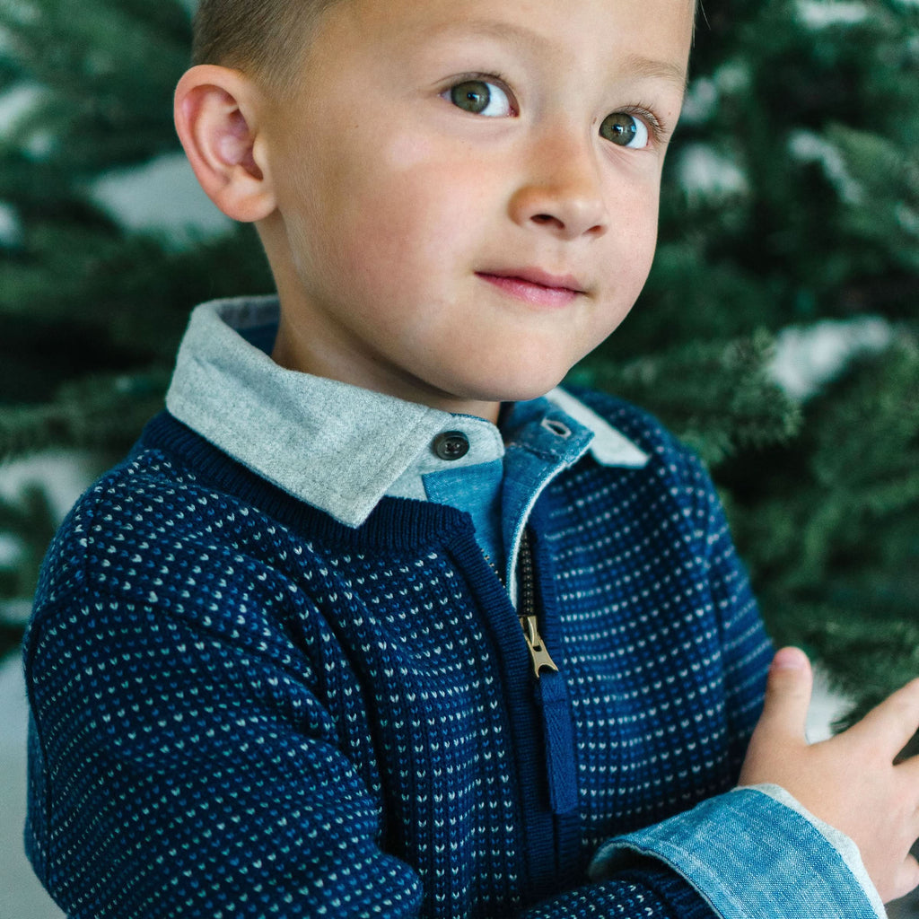 Hope & Henry Sweater Henley with Zipper | Playroom Avenue