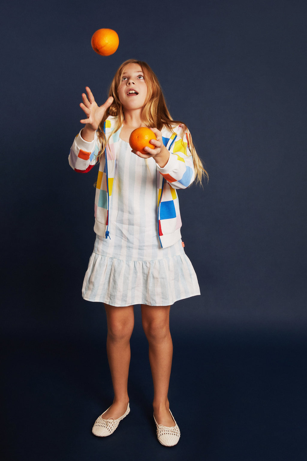 Mon Coeur Linen Cabana Stripe Strappy Kid Dress | Playroom Avenue