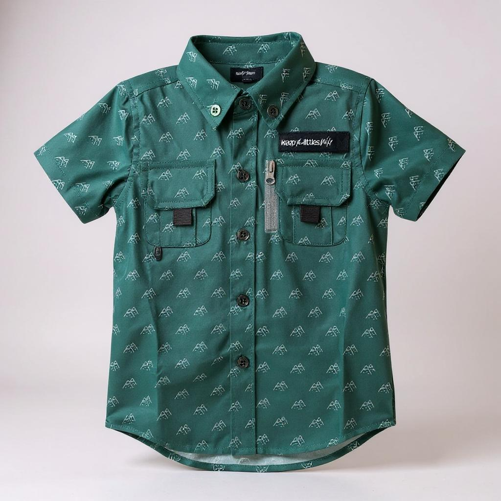 Keep the Littles Wild 2026 Fishing shirt button up- green mountain | Playroom Avenue