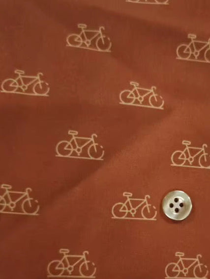 Keep the Littles Wild 2026 Fishing shirt button up- orange bike | Playroom Avenue