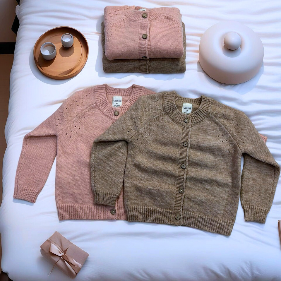 ozznekshoes Premium Organic Cotton Cardigan |Cozy Kids Sweater | Playroom Avenue