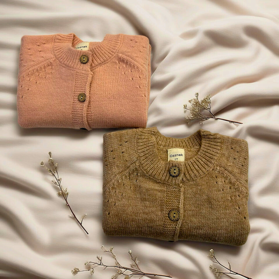 ozznekshoes Premium Organic Cotton Cardigan |Cozy Kids Sweater | Playroom Avenue