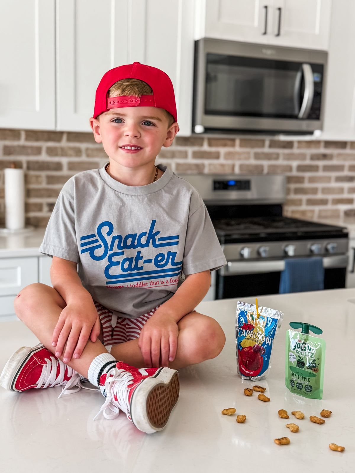 LITTLE RAD THINGS SNACK EAT-ER TEE - ASH | Playroom Avenue