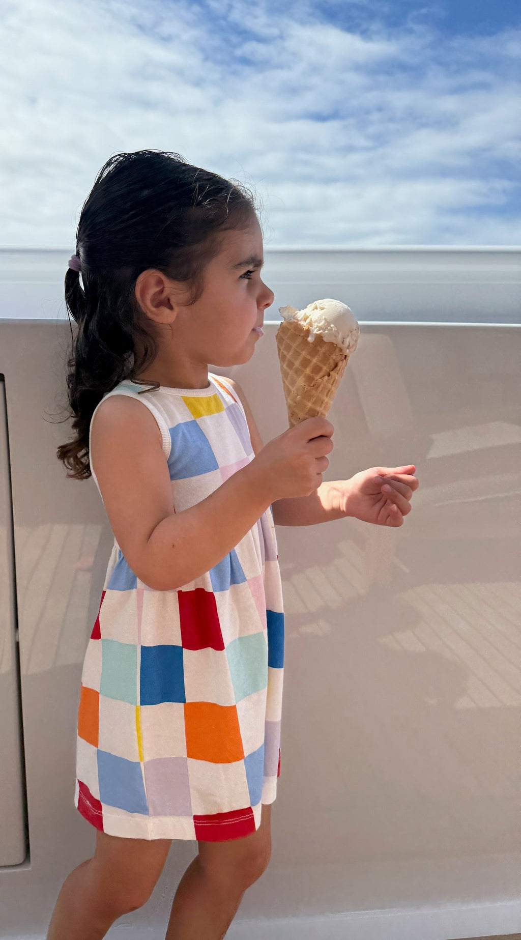 Mon Coeur Recycled Cotton Checkered Baby Tank Dress | Playroom Avenue