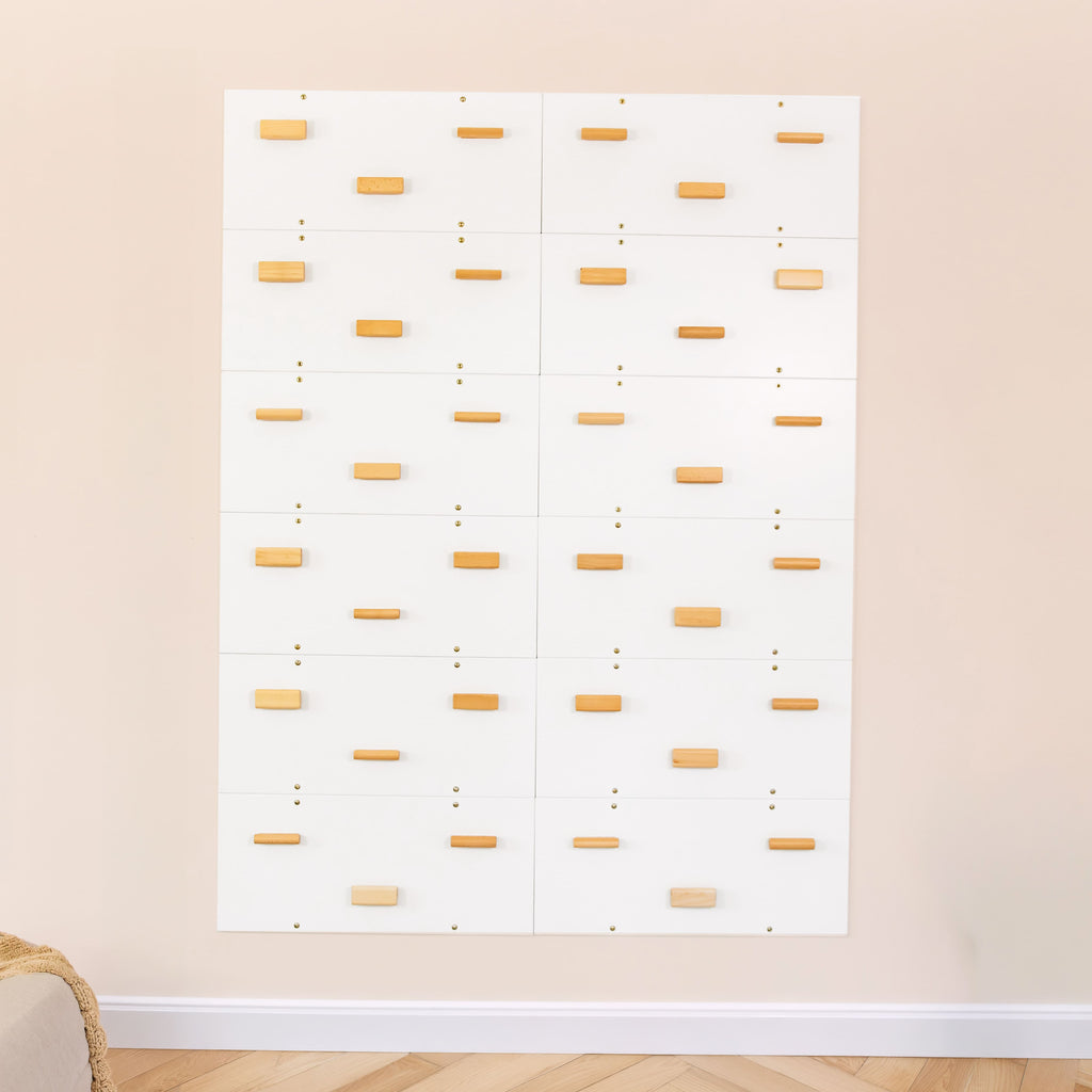 Wood and Hearts Rock Climbing Wall Snow White Set of 12 panels | Playroom Avenue