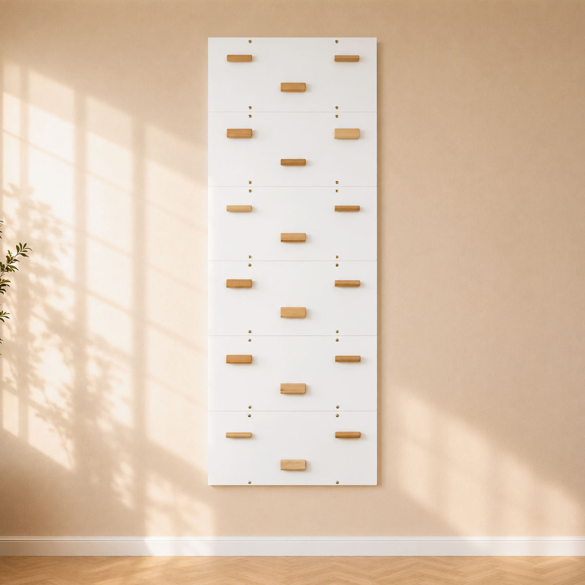 Wood and Hearts Rock Climbing Wall Snow White Set of 6 panels | Playroom Avenue