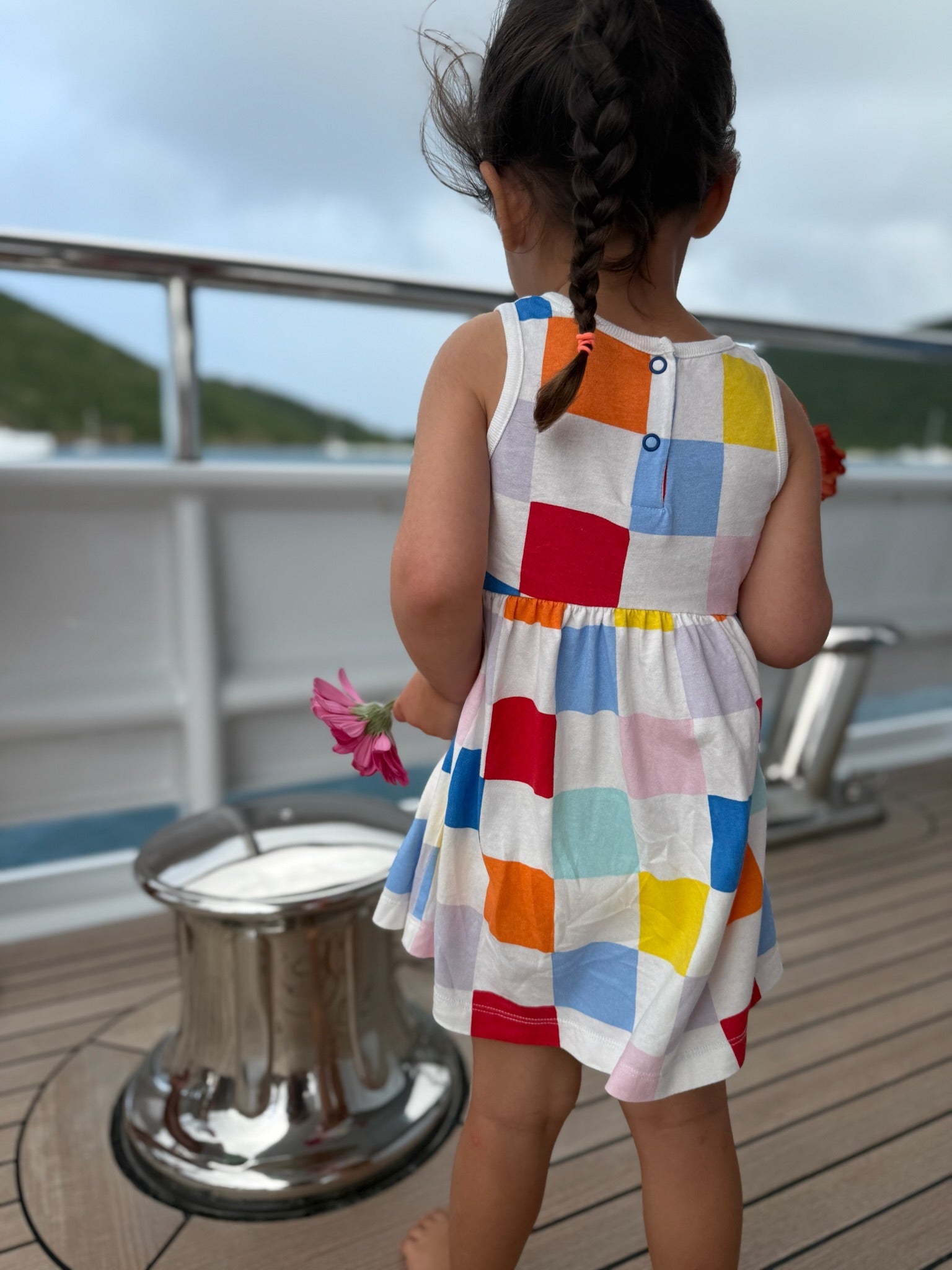 Mon Coeur Recycled Cotton Checkered Baby Tank Dress | Playroom Avenue