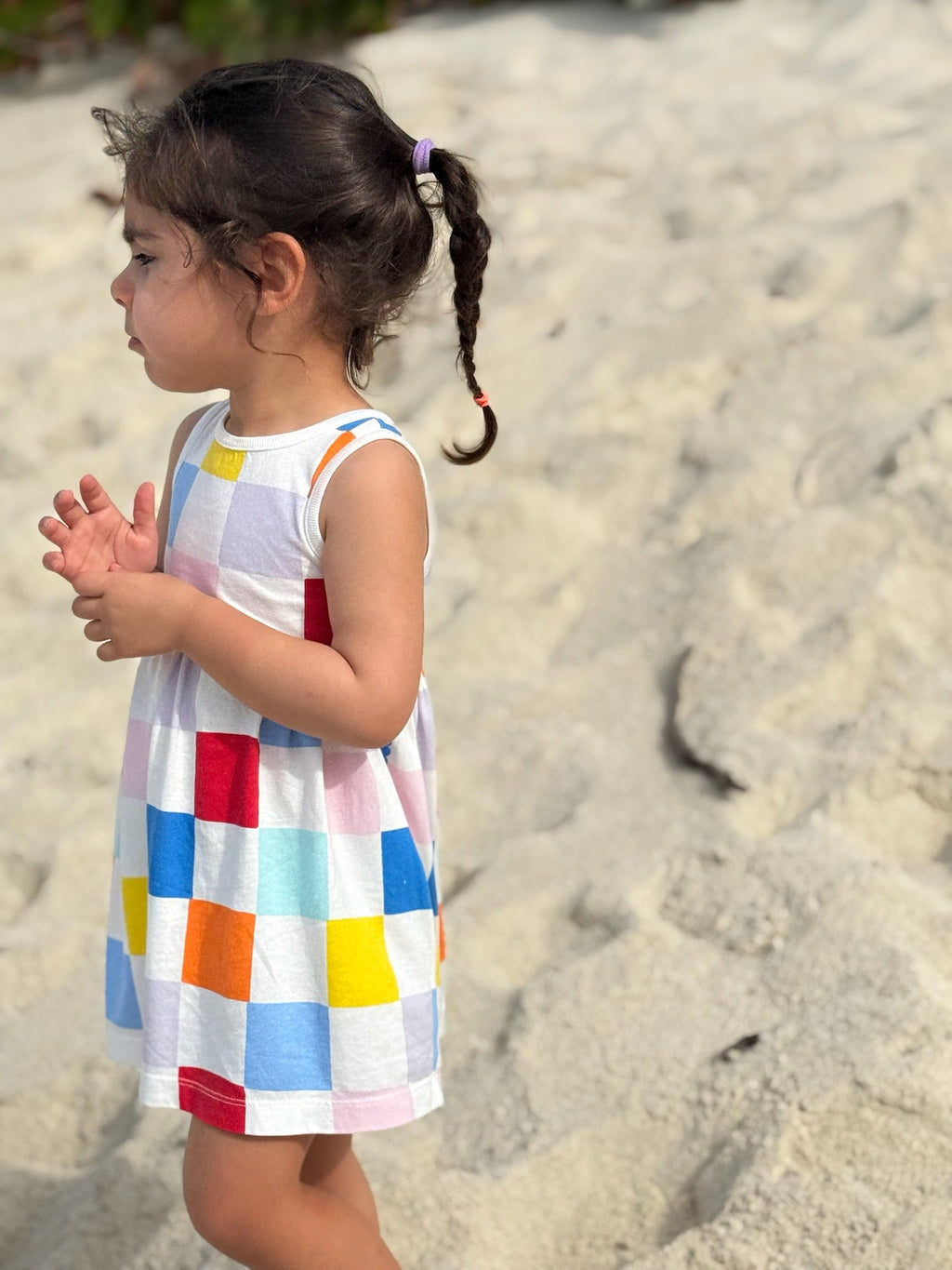 Mon Coeur Recycled Cotton Checkered Baby Tank Dress | Playroom Avenue
