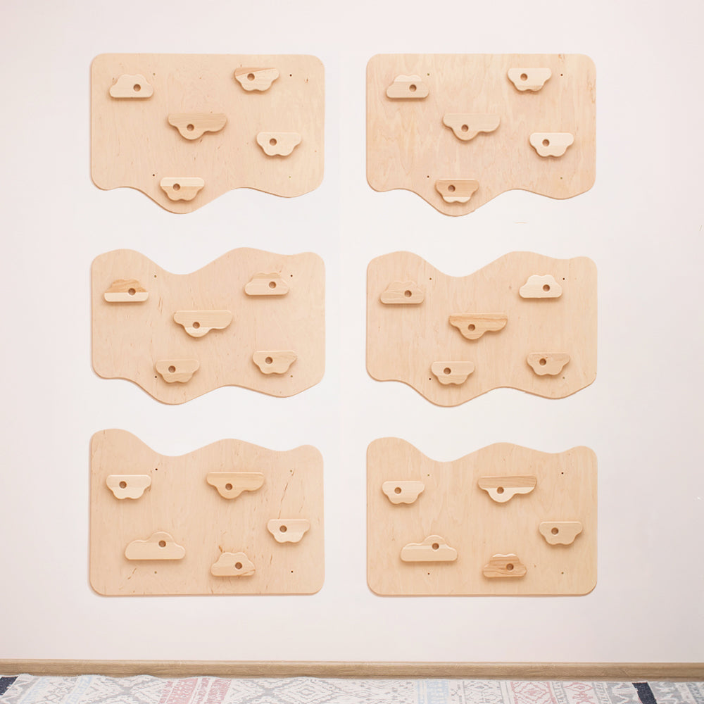 Wood and Hearts Home Climbing Wall Natural Wood Set of 6 Panels | Playroom Avenue