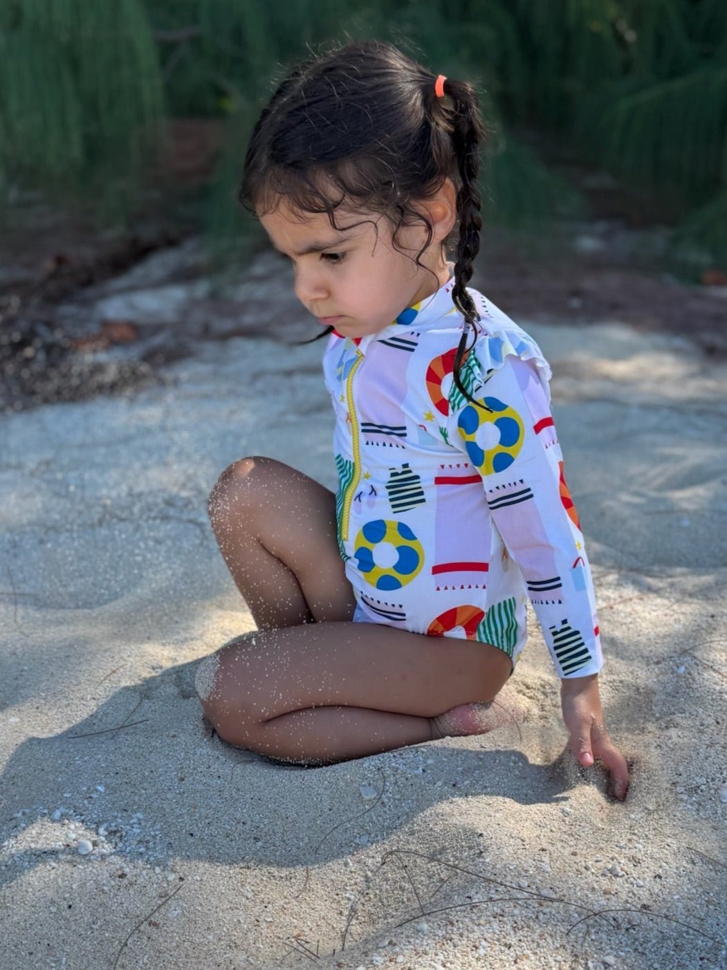 Mon Coeur Beach Baby Zipped Rashguard Onepiece