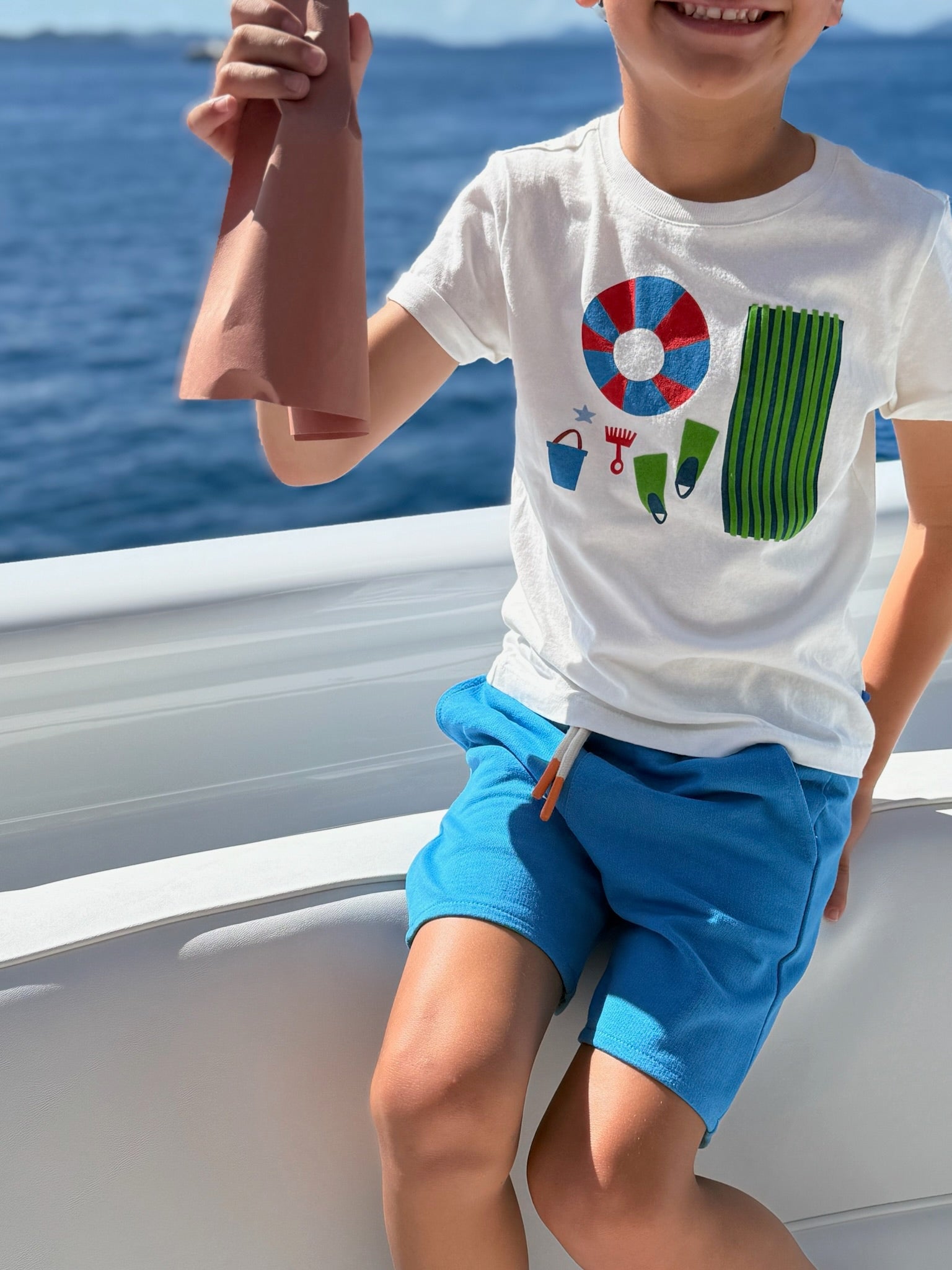 Mon Coeur Recycled Cotton French Blue Kid Short
