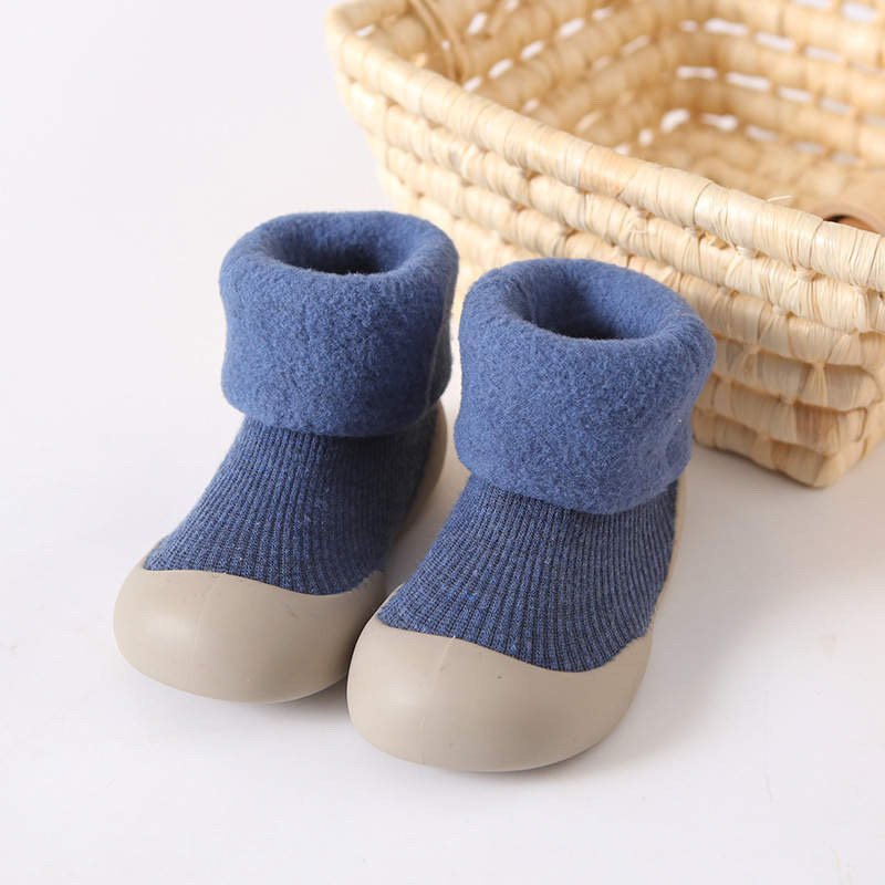 Ozznekshoes Cozy Sock Shoes for Kids- Warm First Walker Shoes | Fleece Lined Blue | Playroom Avenue