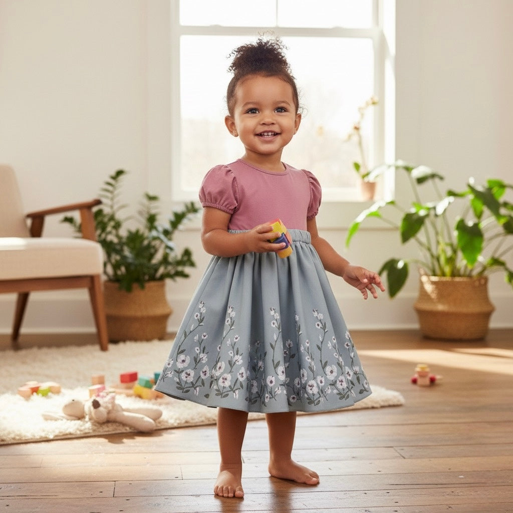 ozznekshoes Soft and Breathable Organic Cotton Girl Dress | Bloom | Playroom Avenue
