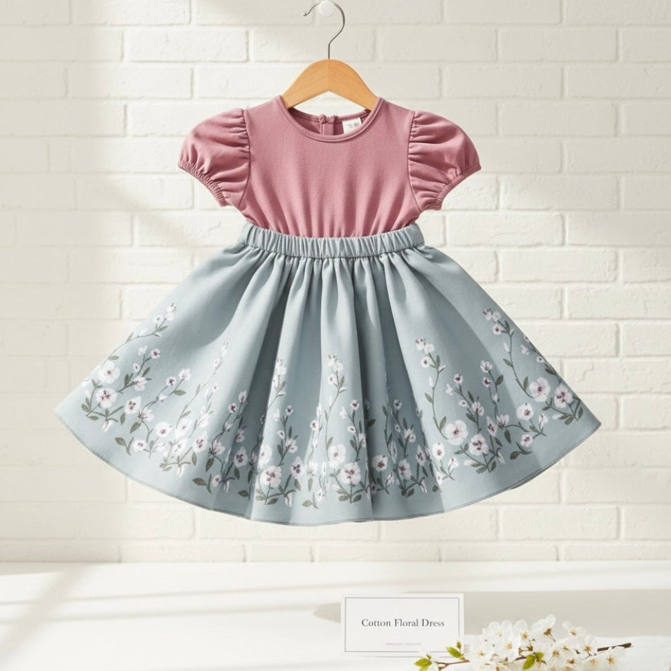 ozznekshoes Soft and Breathable Organic Cotton Girl Dress | Bloom 5T | Playroom Avenue