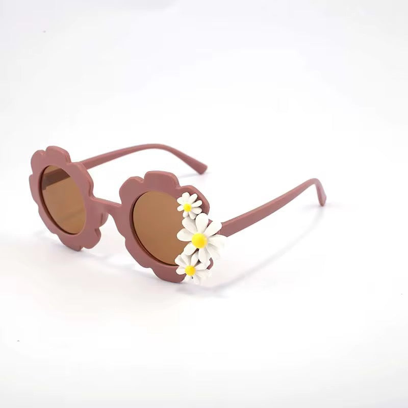 ozznekshoes Retro Flower-Shaped Sunglasses for Kids | Daisy Bloom Blush | Playroom Avenue