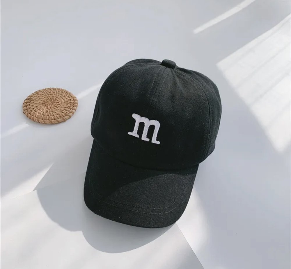 ozznekshoes M&M Baseball Hat for Kids Black | Playroom Avenue