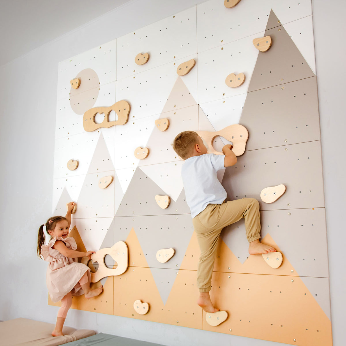 Wood and Hearts Indoor Climbing Wall | Playroom Avenue