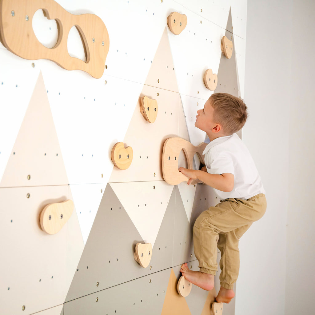 Wood and Hearts Indoor Climbing Wall | Playroom Avenue