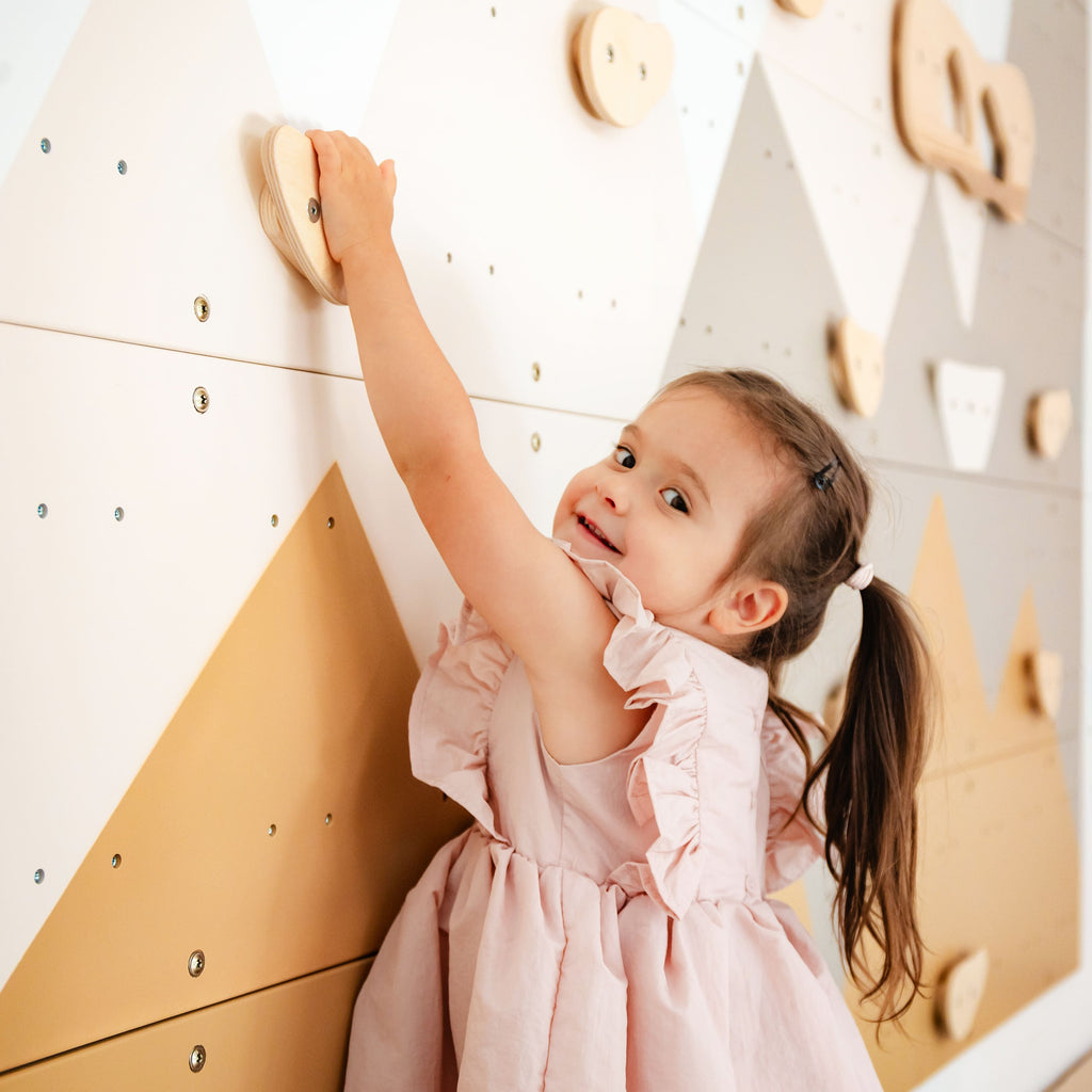 Wood and Hearts Indoor Climbing Wall | Playroom Avenue