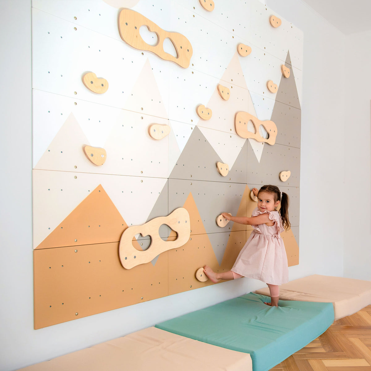 Wood and Hearts Indoor Climbing Wall | Playroom Avenue