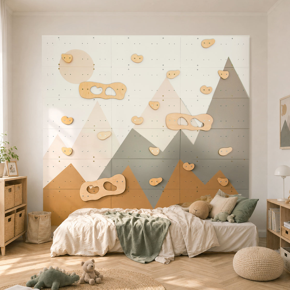 Wood and Hearts Indoor Climbing Wall | Playroom Avenue