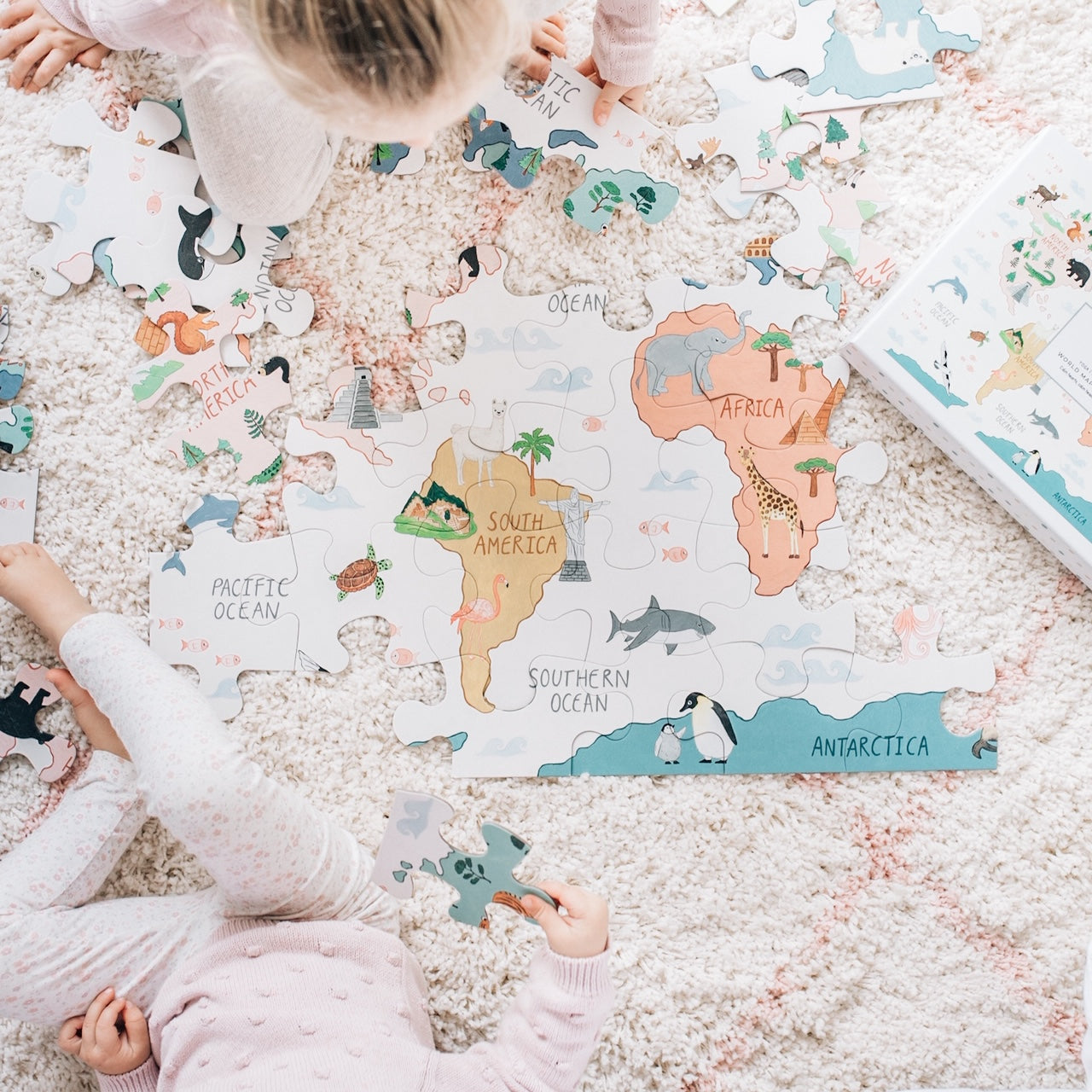 Mindful And Co World Map Floor Puzzle - Playroom Avenue