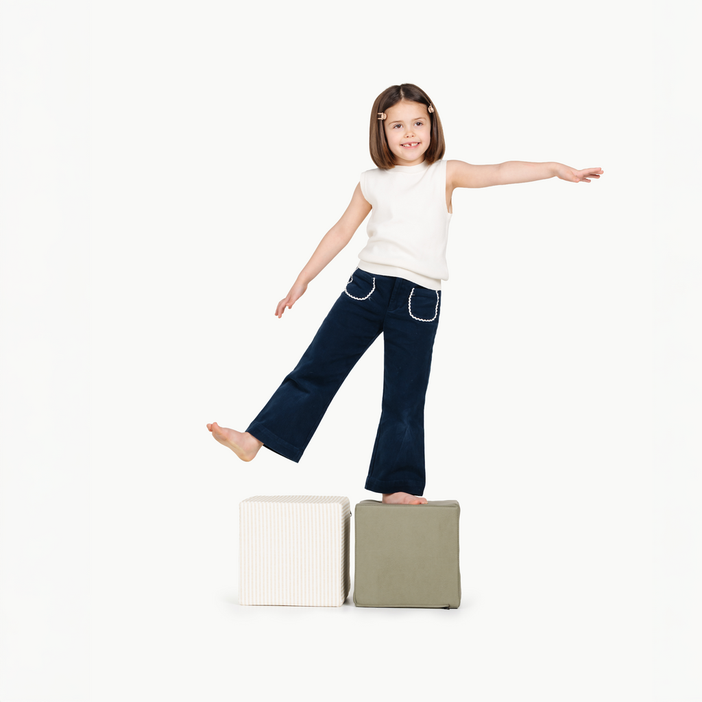 Gathre Cubes Pinstripe • Fern | Playroom Avenue