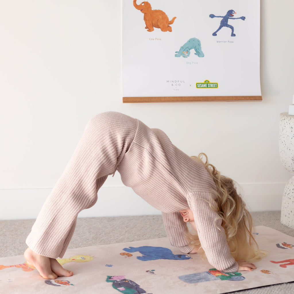 Mindful And Co Double-Sided Sesame Street Yoga Poses Print | Playroom Avenue