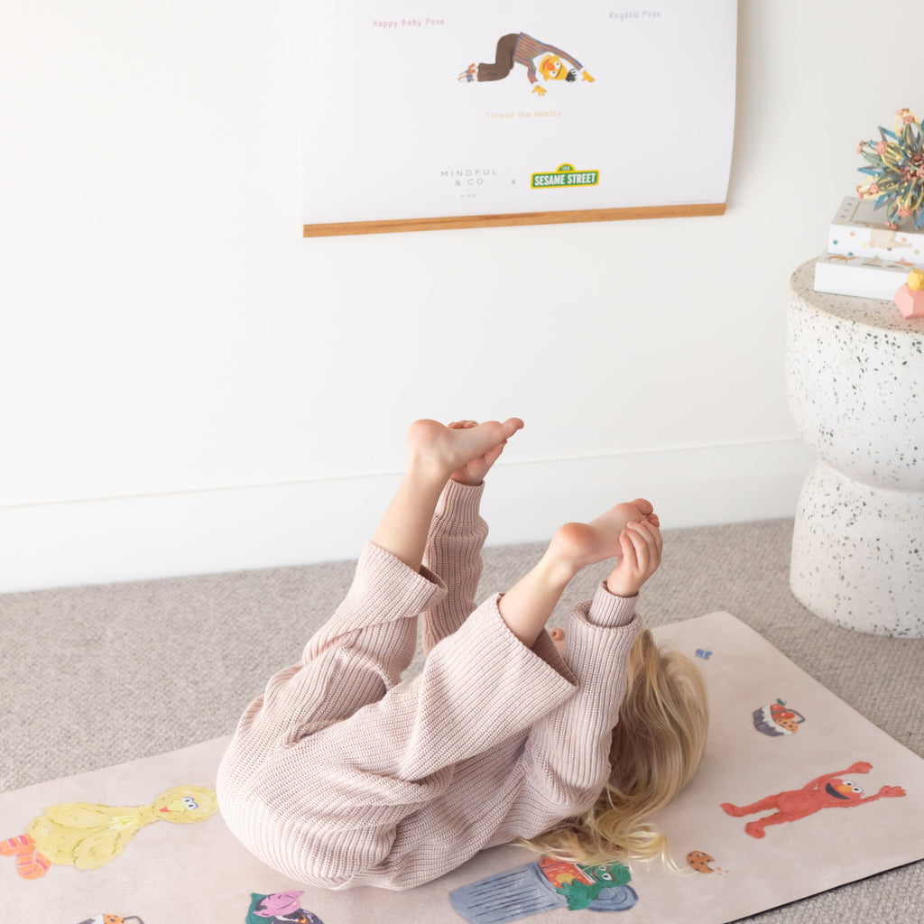 Mindful And Co Double-Sided Sesame Street Yoga Poses Print | Playroom Avenue