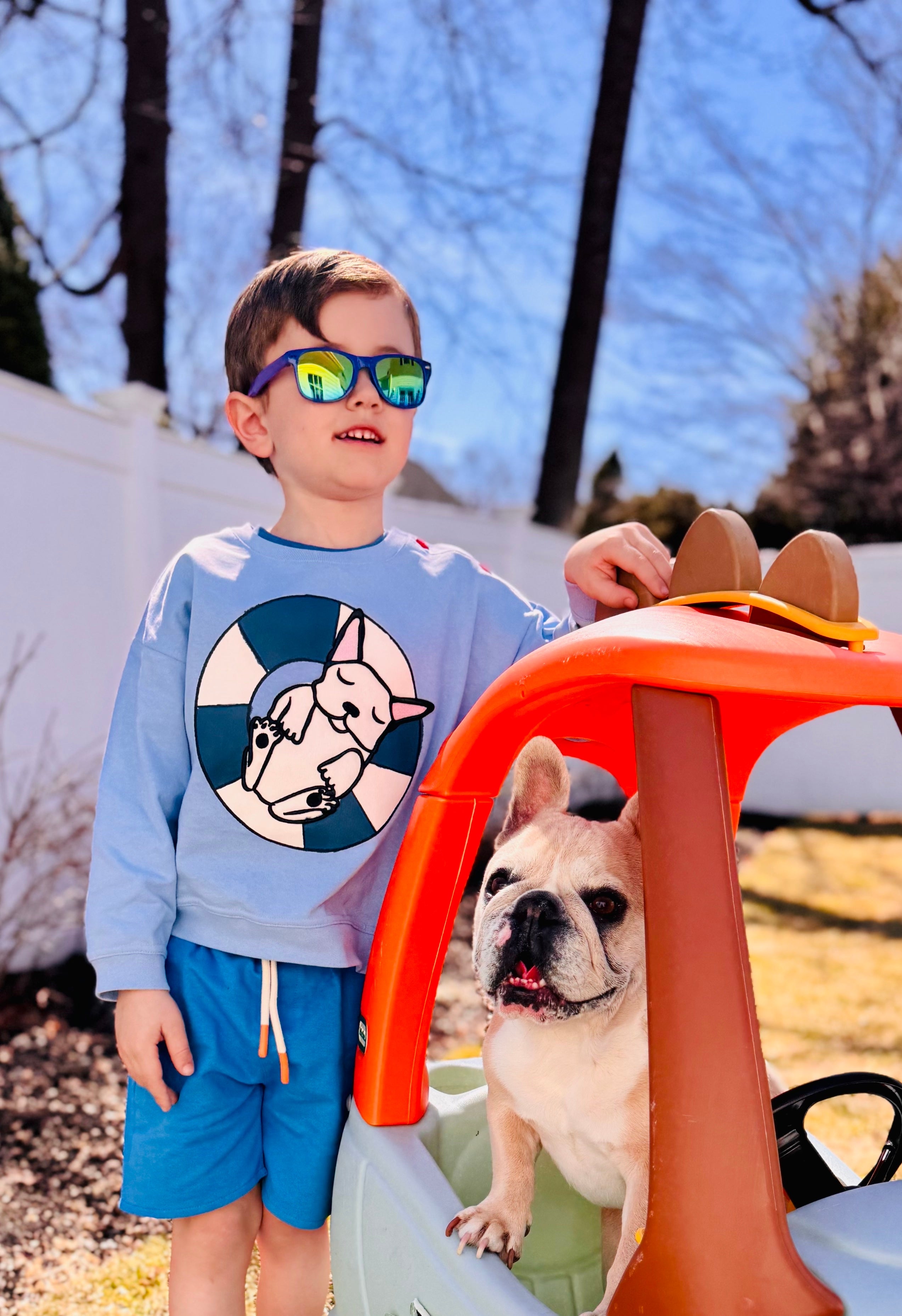 Mon Coeur Recycled Cotton Frenchie Kid Sweatshirt | Playroom Avenue