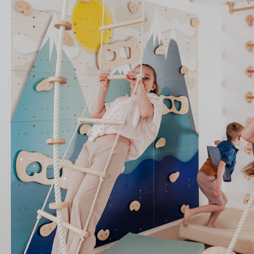 Wood and Hearts Kids Climbing Ropes | Playroom Avenue